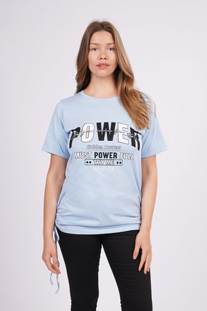 Gabria Yan Büzgülü Baskılı T-shirt Gabria Yan Büzgülü Baskılı T-shirt