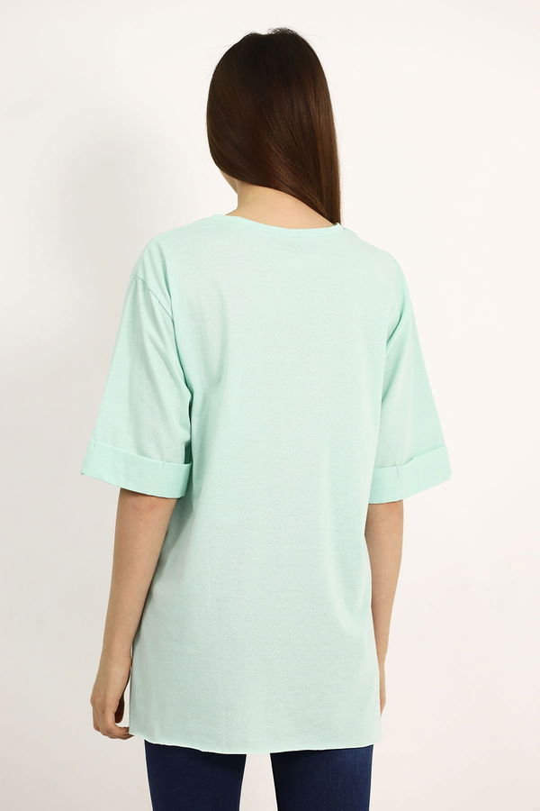 Yetim Kol Yan Yırtmaçlı T-shirt MINT Yetim Kol Yan Yırtmaçlı T-shirt MINT