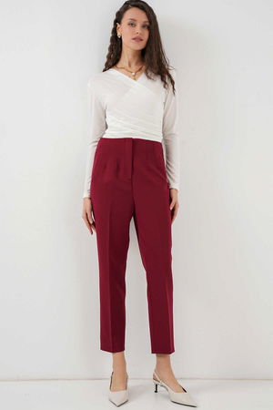 Gabria Yüksek Bel Kumaş Pantolon BORDO Gabria Yüksek Bel Kumaş Pantolon BORDO
