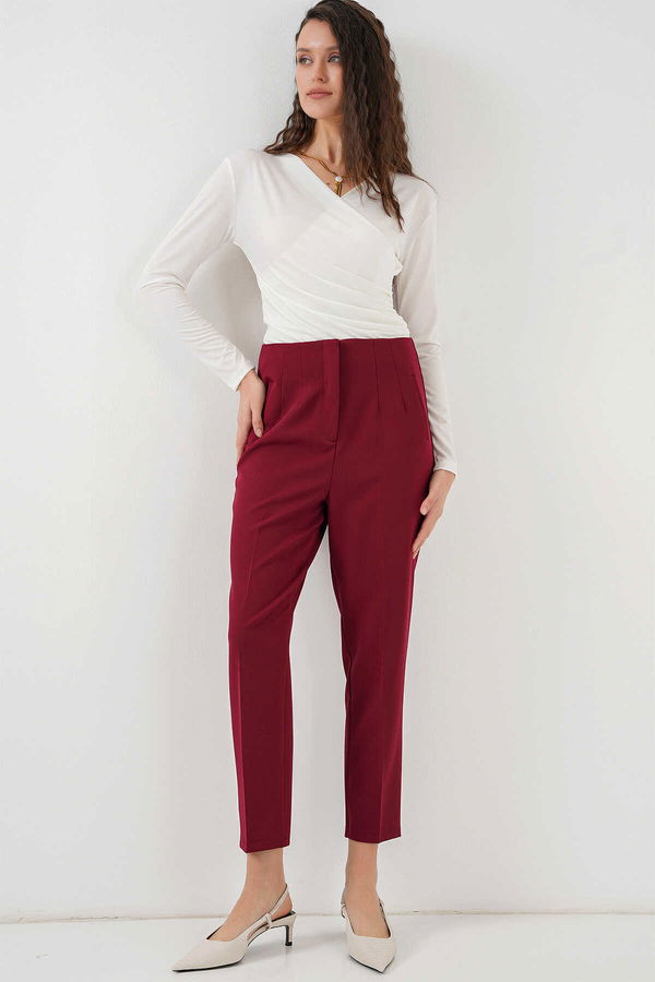 Gabria Yüksek Bel Kumaş Pantolon BORDO Gabria Yüksek Bel Kumaş Pantolon BORDO