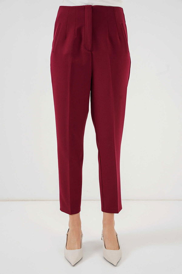 Gabria Yüksek Bel Kumaş Pantolon BORDO Gabria Yüksek Bel Kumaş Pantolon BORDO
