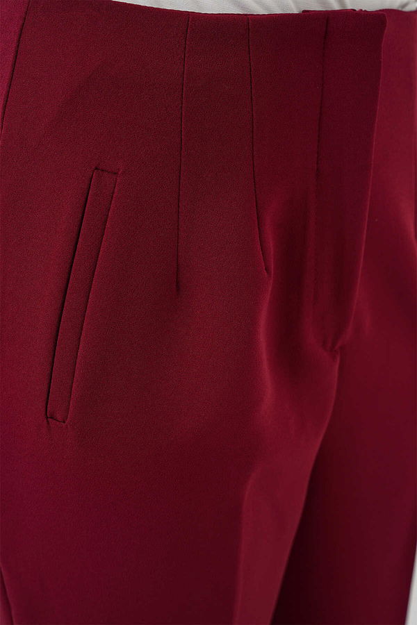 Gabria Yüksek Bel Kumaş Pantolon BORDO Gabria Yüksek Bel Kumaş Pantolon BORDO