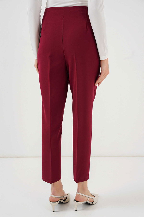 Gabria Yüksek Bel Kumaş Pantolon BORDO Gabria Yüksek Bel Kumaş Pantolon BORDO
