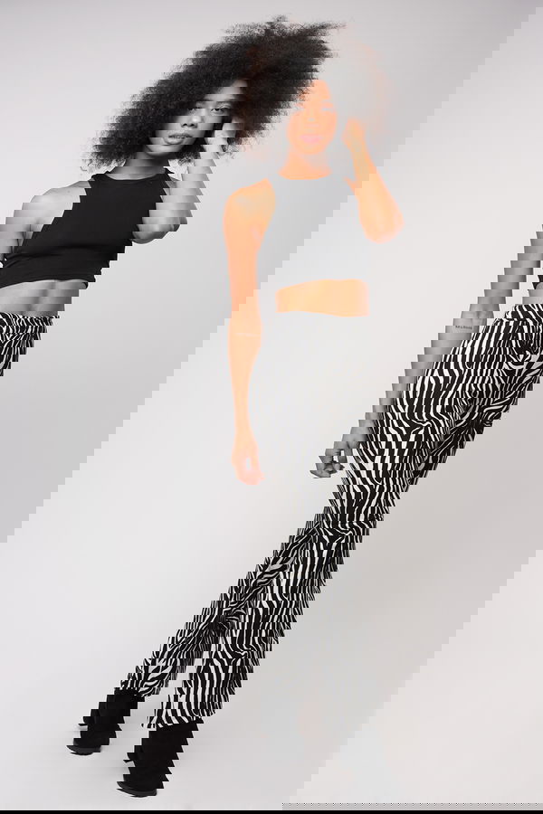 Gabria Zebra Desen İspanyol Paça Pantolon Gabria Zebra Desen İspanyol Paça Pantolon