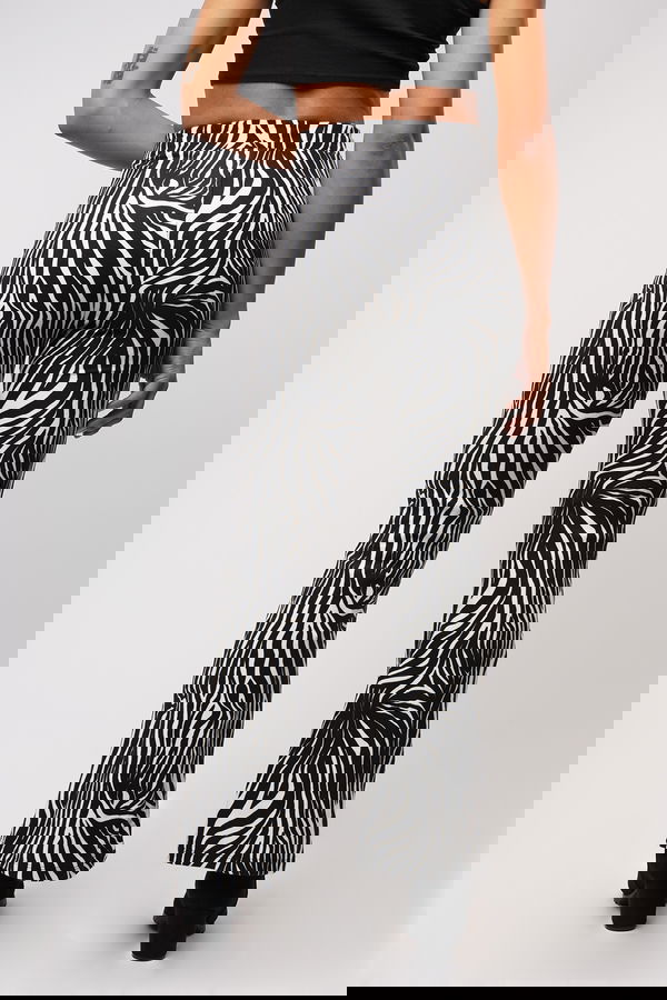 Gabria Zebra Desen İspanyol Paça Pantolon Gabria Zebra Desen İspanyol Paça Pantolon